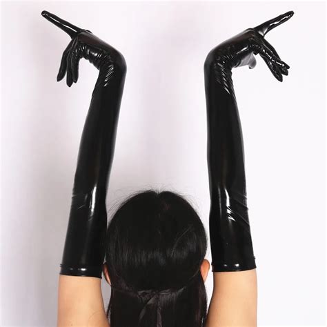 sexy latex gloves|Achsoo Womens Faux Leather Sexy Long Gloves Sexy Wet。